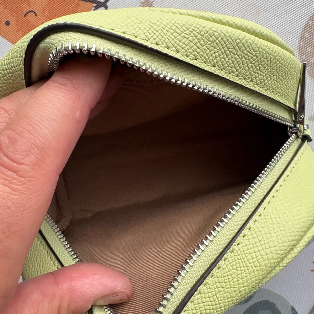 Coach Light Yellow Textured cosmetic case - Picture 3 of 3